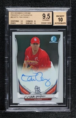 2014 Bowman Chrome Prospect Auto Tim Cooney #BCAP-TC BGS 9.5 GEM MINT Auto - Image 1 of 2