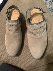 Earth Origins CADY Leder Pantolette Clog Größe 9,5 Pilz Champignon braun Stickerei - Bild 1 von 8