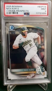 2025 Bowman Baseball Nick Kurtz Oakland Athletics Rookie Chrome Prospects Card - Picture 1 of 4