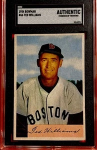 1954 BOWMAN TED WILLIAMS #66 HOF SGC AUTHENTIC EVIDENCE TRIM *SHARP & CENTERED * - Picture 1 of 6