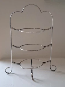 Vintage Silverplated Cake Stand 3 Tier EPNS Afternoon Tea - Picture 1 of 8