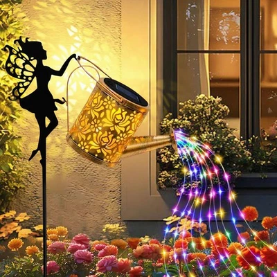 Solar Watering Can Light RGB Garden Outdoor Waterproof Kettle Yard Lawn Art Lamp - Image 1 of 4