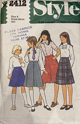 Vintage Sewing Pattern Style 2412 Womens Size 8 Skirt - Image 1 of 2