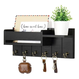 Wall Key Holder Rustic Key and Mail Holder for Farmhouse Living Room Bedroom - Picture 1 of 7