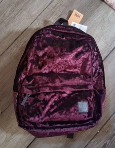 $ 42,+ Vans Off the Wall weinrot Samt Rucksack Handtasche/Tasche NEU mit Etikett - Bild 1 von 6