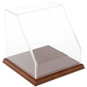 Plymor Slanted Acrylic Display Case with Hardwood Base, 6" x 6" x 6" - Picture 1 of 1