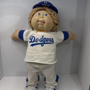 Vintage 1986 Dodgers MLB Baseball Cabbage Patch Puppe - hellbraune Haare Zunge - Bild 1 von 13
