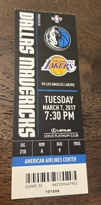 Dirk Nowitzki 30,000 Points Full Game Ticket Dallas Mavericks VS 3/7/17 CLEAN! - Picture 1 of 5