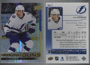 2018-19 Upper Deck Young Guns Speckled Rainbow Foil Erik Cernak #455 Rookie RC