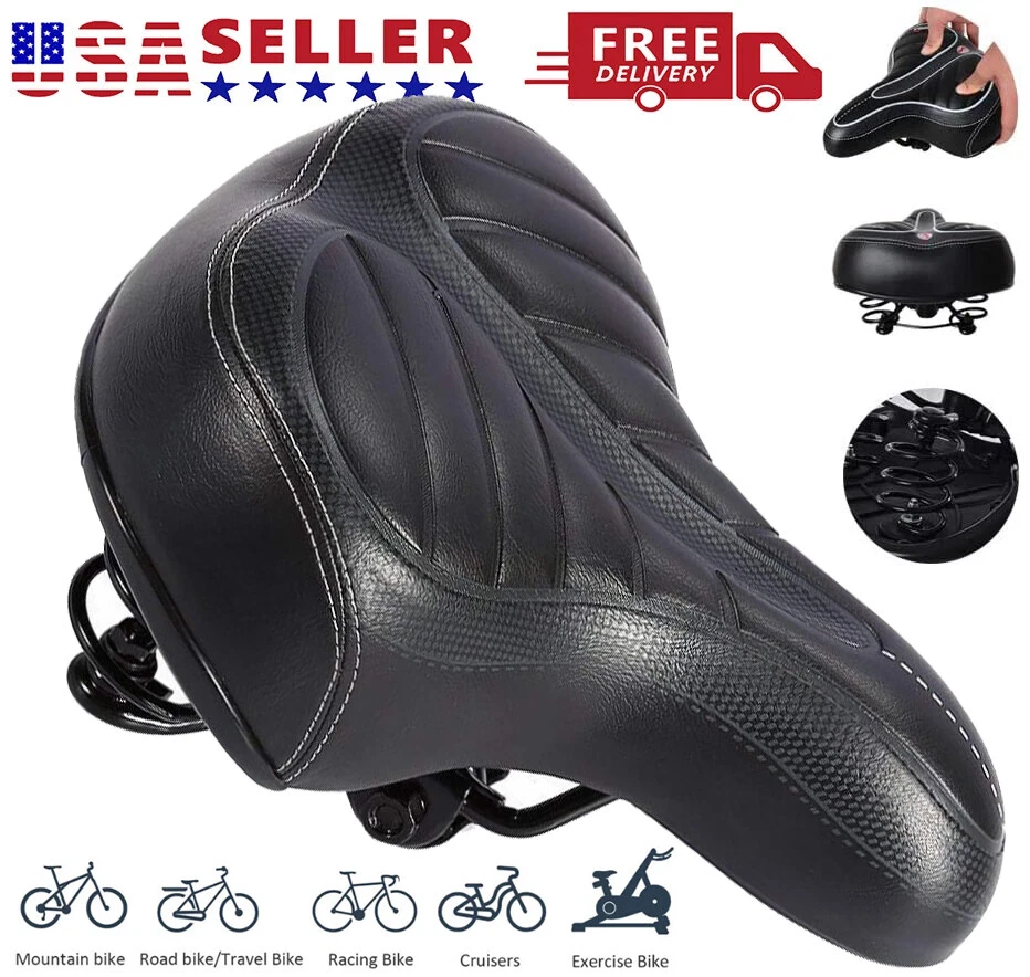 Extra Comfort Wide Big Bum Bike Bicycle GEL Cruiser Sporty Soft Pad Saddle Seat