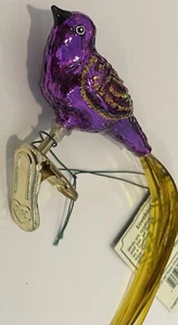Old World Christmas LOVEBIRD PURPLE Clip On 7949152 - Picture 1 of 11