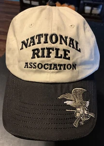 National Rifle Association Beige & Black, Eagle On Gun, & Back Strap Ball Cap - Picture 1 of 3