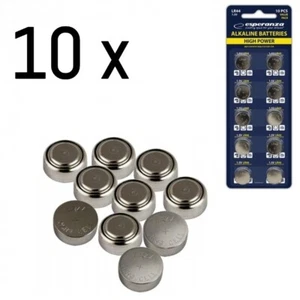 10 BATTERIE ALCALINE LR44 AG13 1,5 VOLT, PER OROLOGIO, CALCOLATRI PILE A BOTTONE - Imagen 1 de 2