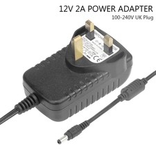 12V/2A 24W Power Supply AC to DC Adapter For Camera LED Strip Light UK Plug A13
