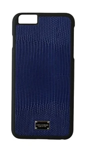 DOLCE & GABBANA Phone Case Cover Blue Leather Silver DG Logo iPhone 6 RRP $200 - Picture 1 of 5