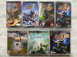 SONY PSP PS3 Monster Hunter 1 2 & 2G & 3 & Sacred 2 Fallen Angel & 3 from Japan - Picture 1 of 16