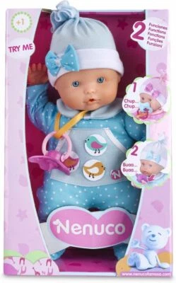 Nenuco, Bambola Che Piange 2 Funzioni, 30 cm, Azzurro, Famosa 700012663 - Immagine 1 di 2