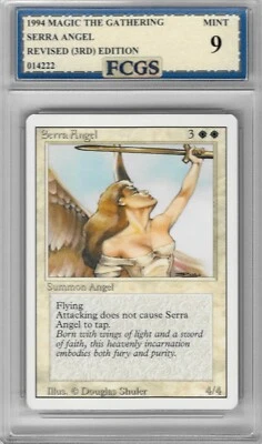 1994 MTG Revised 3rd Edition Serra Angel Graded FCGS 9 MINT - Image 1 of 2
