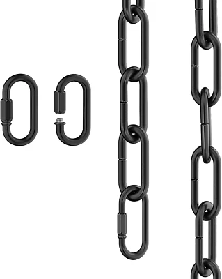 Cadena de lámpara negra industrial de 6 pies, araña colgante de metal ajustable Foto 1 de 4