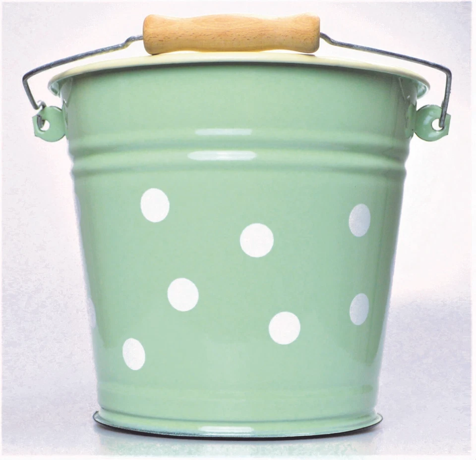 Münder Eimer emailliert mint/Tupfen 12l mit Deckel - Bild 1 von 1