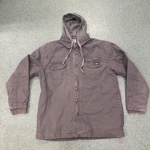 Dickies Duck Camicia Giacca Trapuntata Foderata Grigio Uomo XL Tela Con Cappuccio Full Zip - Foto 1 di 20