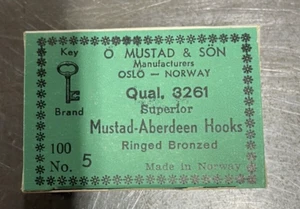 800 MUSTAD #5 STREAMER FLY TYING HOOK EX LONG SHANK ABERDEEN RINGED BRONZE 3261 - Picture 1 of 2