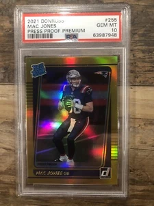 2021 Donruss Mac Jones pressesicher Premium Rookie Karte RC #255 PSA 10 Patriots - Bild 1 von 2