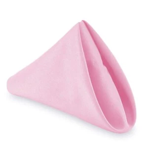 Oversized Cloth Dinner Table Napkins 20 Inch Pink Polyester Washable 12 Pack - Picture 1 of 4