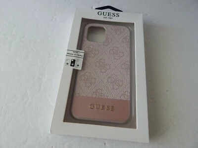 Funda protectora de cuero PU de perfil delgado Guess para iPhone 12 iPhone 12 Pro rosa Foto 1 de 4