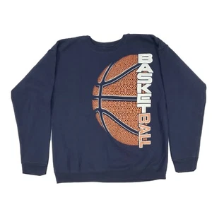 Hanes Boy Sweater Sz XL 14-16 Blue Basket Ball Long Sleeve Pullover Soft Sweats - Picture 1 of 4