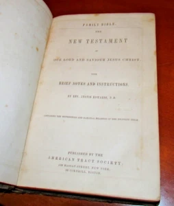 1851 Holy Bible New Testament, AMERICAN TRACT SOCIETY, BOSTON, EDWARDS - Picture 1 of 9