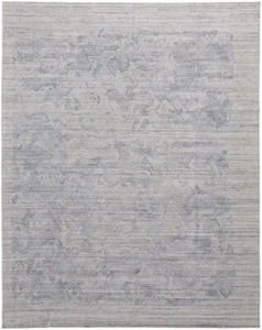 2' X 3' Gray And Blue Abstract Hand Woven Area Rug - Picture 1 of 1