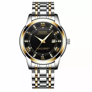 Casual Business Gents Quartz Watch With Steel Band Ultra-thin Waterproof Watch - Picture 1 of 12