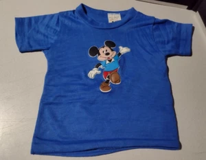 Camisa Mickey Mouse 3D Disney Vintage Años 70/80 Azul Niños/Niñas Talla 4 - Imagen 1 de 3
