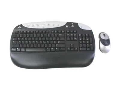 Logitech Cordless Keyboard & Optical Mouse 967320-0403 Black ***New 2004*** - Image 1 of 4