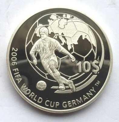 Fiji 2006 Soccer 10 Dollars Silver Coin,Proof - Image 1 of 2