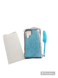 Leather Butterfly Flip Card Wallet Phone Case For Samsung S22 Ultra - Picture 1 of 2