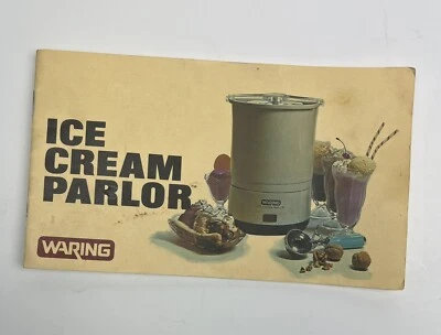 Folleto de recetas de instrucciones de repuesto para heladería Waring modelo 11CF10 Foto 1 de 4
