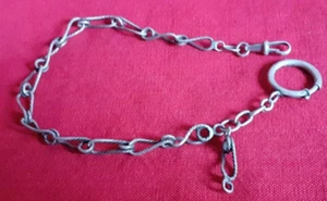 Antique old portuguese silver sterling men's pocket watch chain - Picture 1 of 7