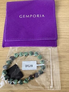 Gemporia 45CT RUBY-ZOISITE GOLD TONE 925 STERLING SILVER STRETCHABLE BRACELET - Picture 1 of 6