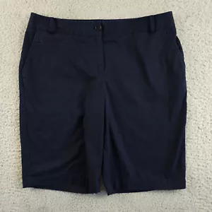 Talbots Shorts 10 Navy Blue Bermuda Cotton Stretch Casual Beach Preppy 10" - Picture 1 of 11