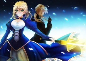 Anime fate stay night zero saber girl blonde dress sword Playmat Gaming Mat - Picture 1 of 1