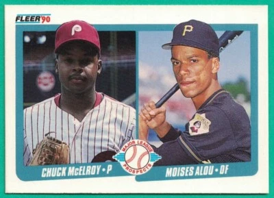 1990 Fleer #650 Moises Alou Chuck McElroy ROOKIE RC - Image 1 of 2