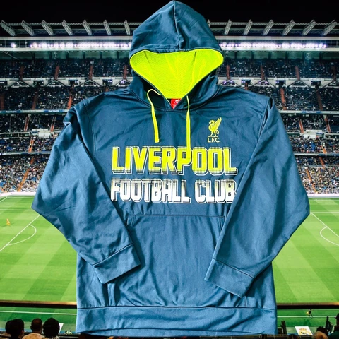 Liverpool Lfc Football Soccer Club Mens Size XL BlUE Hoodie Sweatshirt YELLOW Cover