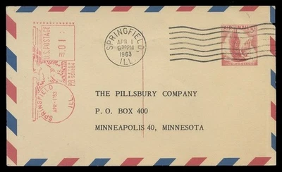 UXC3/UPSS #SA3c2 THINNED LINE VARIETY USED!! AIRMAIL POSTAL CARD - Image 1 of 4