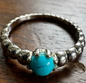 Sterling Silber Perlen Türkis Ring, Silberring, Boho Ring - Bild 1 von 3
