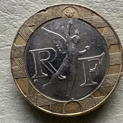 Moneda de plata y oro Liberte -Egalite-Fraternite 10 F 1991 vintage Foto 1 de 4