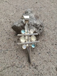 Minenfund von Jay King DTR Prehnit Blautopas Mondstein Sterling 925 Anhänger - Bild 1 von 2