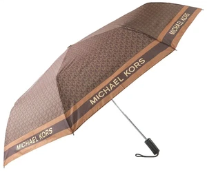 Michael Kors Travel MK Signature Monogoram Umbrella (Brown) - Picture 1 of 6