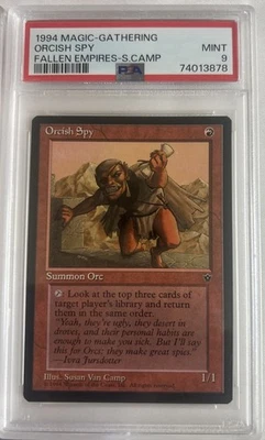 MTG Susan Van Camp Signed "Orcish Spy" Fallen Empires Magic the Gathering PSA 9 - Image 1 of 2
